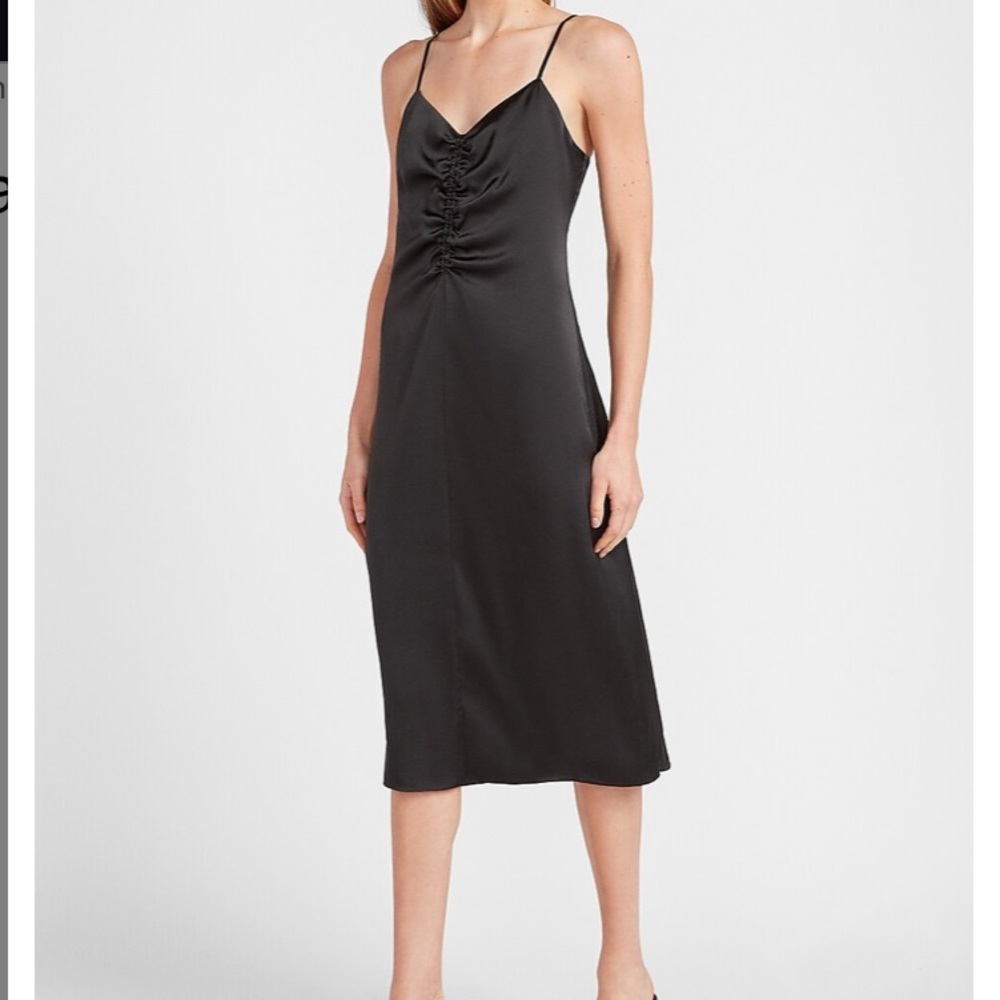 Express burgundy satin dress